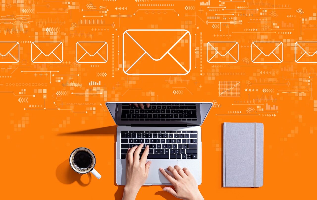Email Concept With Person Using A Laptop