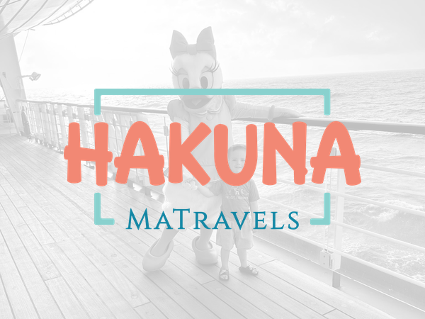 Hakuna MaTravels logo over a faded cruise deck photo